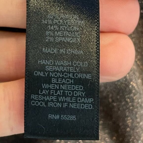 Express Metallic Ruched Sparkle Mini Dress Small Glitter Stretch Holiday Party - Picture 7 of 9